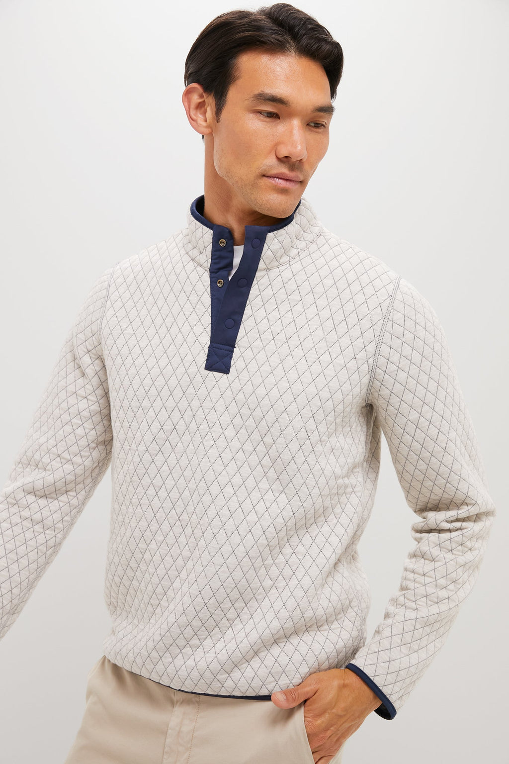 Men's Navy Oat Reversible Pullover