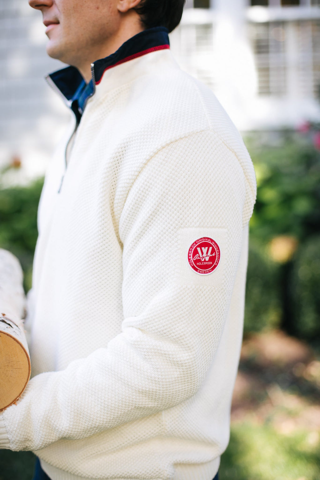 Men's Off White Windproof Sweater