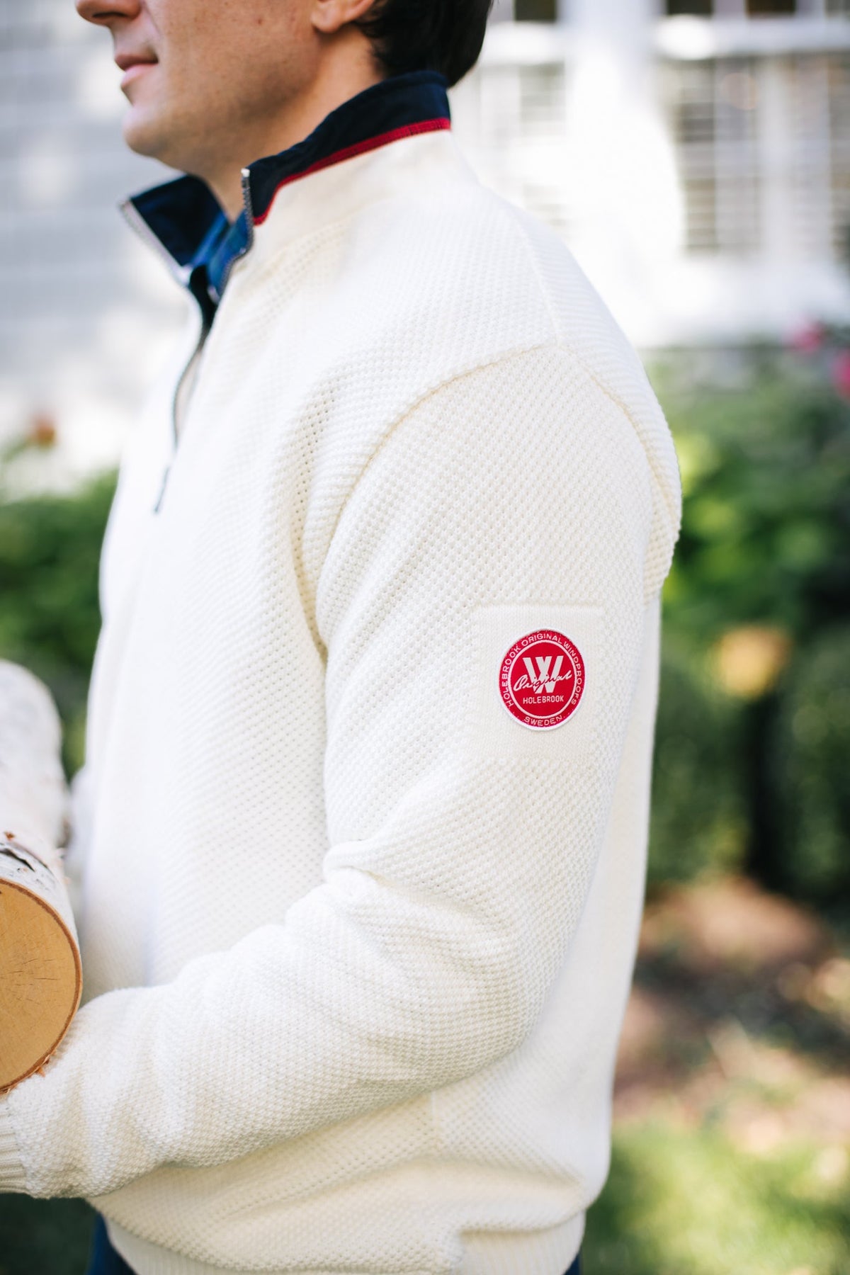 Men's Off White Windproof Sweater