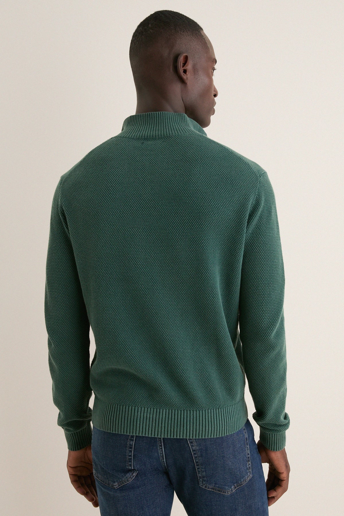 Men's Pine Cotton Split-Neck Sweater