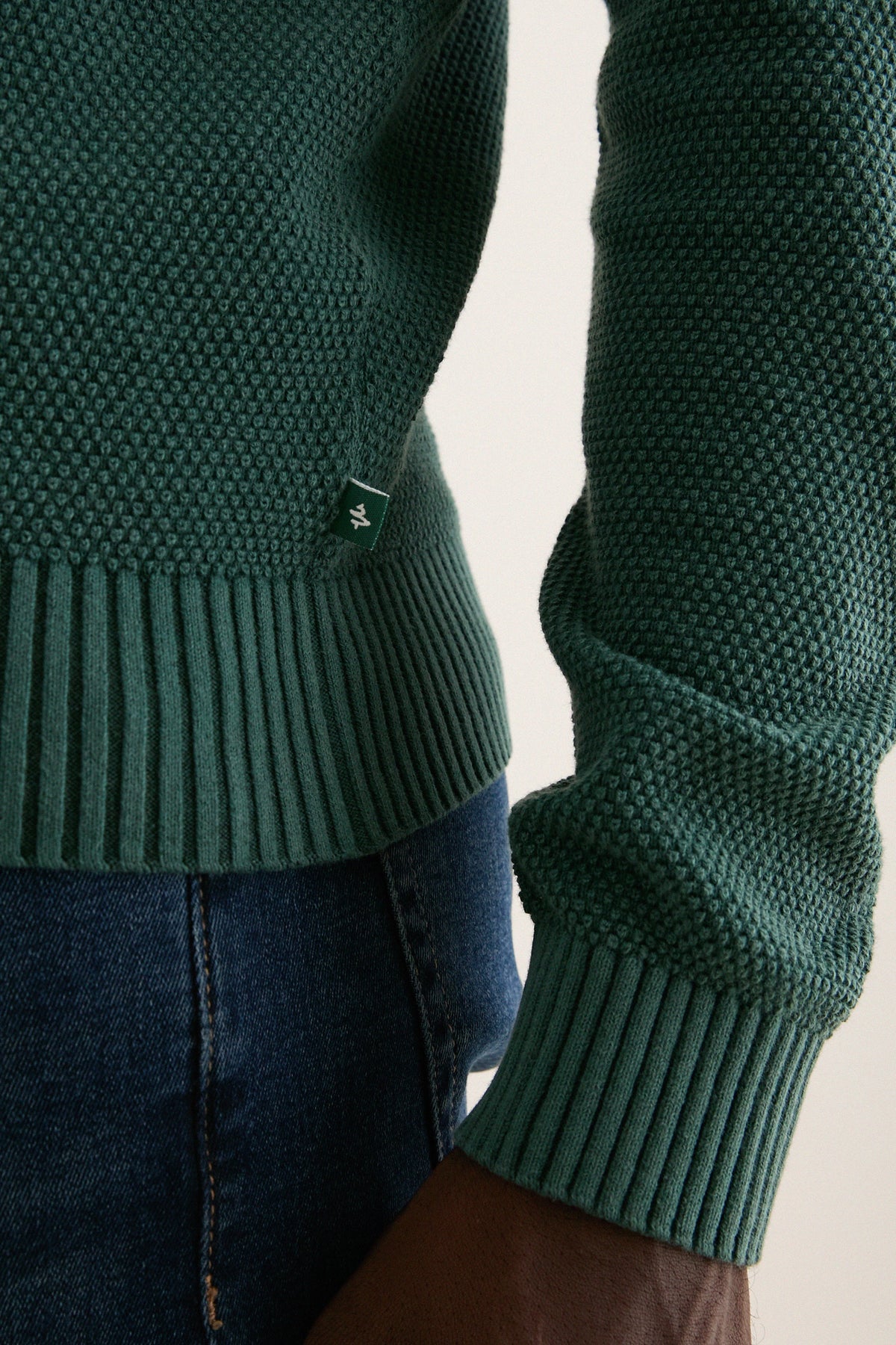 Men's Pine Cotton Split-Neck Sweater