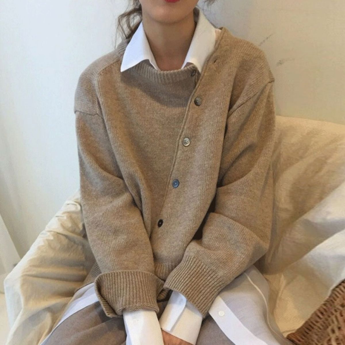 Sara Women's Open Front with Long Sleeves Knit Cardigan, front view