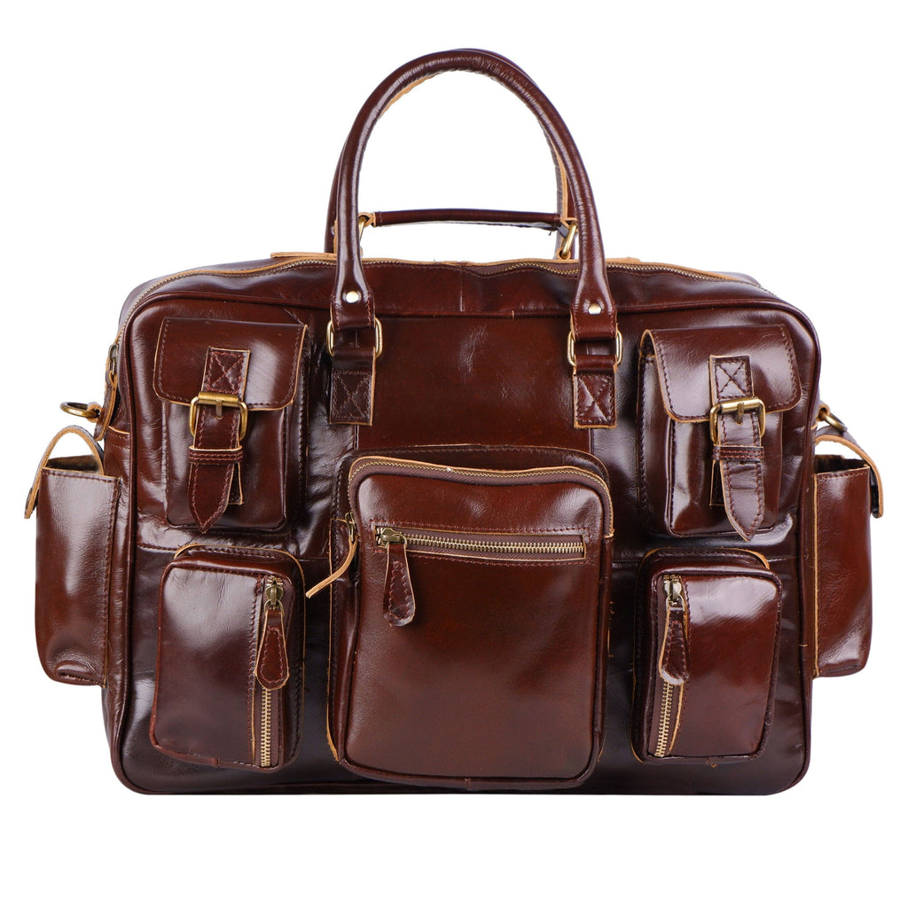 brown leather laptop briefcase bag online in USA