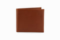 Slim Leather Wallet Medium Brown front view showing card slots and bifold profile