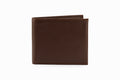 Slim Leather Wallet Dark Brown front view showing card slots and bifold profile