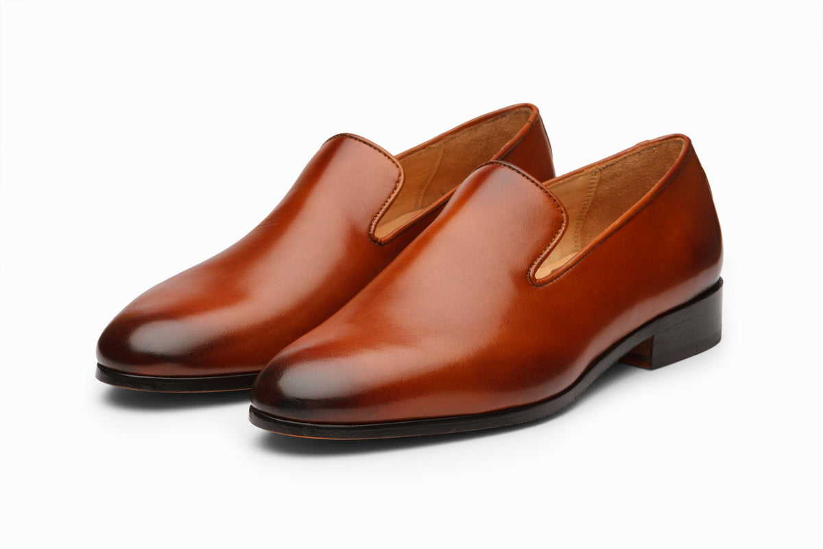Venetian Loafer Cognac three-quarter front view on white background