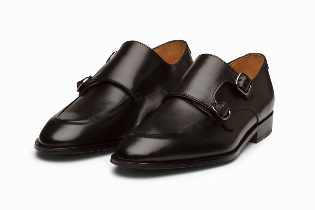 Diplomat Double Monkstrap Black three-quarter front view on white background