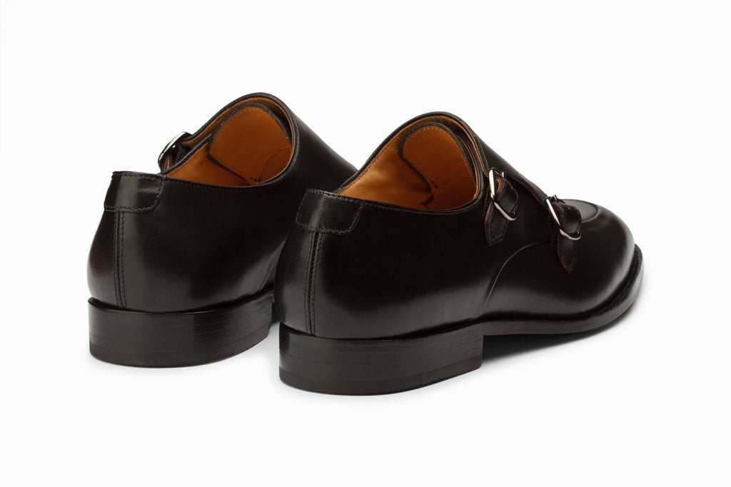 Diplomat Double Monkstrap Black on-foot styled view