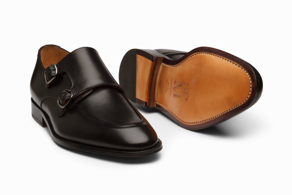 Diplomat Double Monkstrap Black sole and leather outsole detail