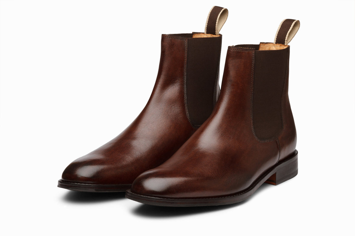 Chelsea Boot Dark Brown side profile view on white background