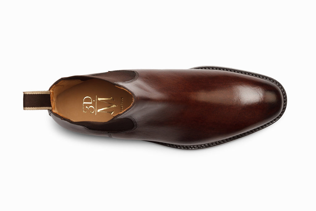 Chelsea Boot Dark Brown on-foot walking lifestyle shot