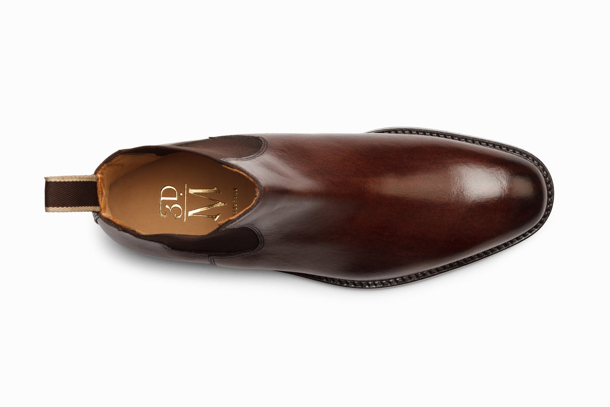 Chelsea Boot Dark Brown on-foot walking lifestyle shot