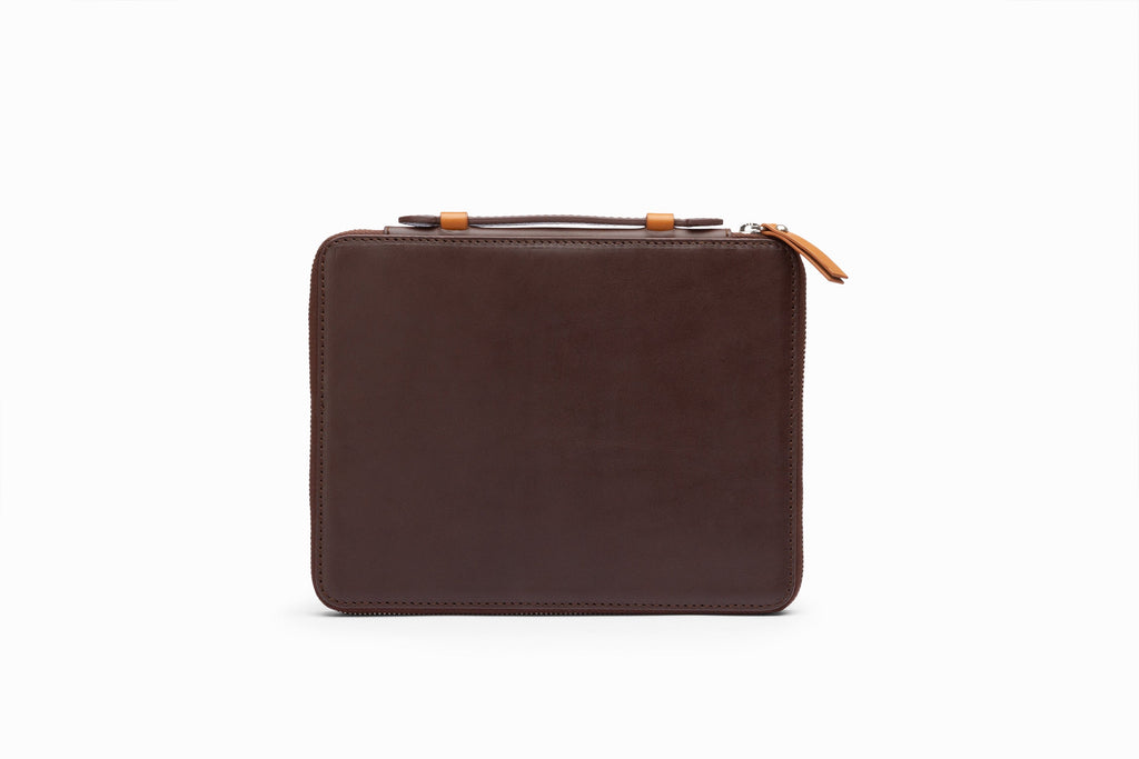 iPad Case Brown open view showing interior lining and protection