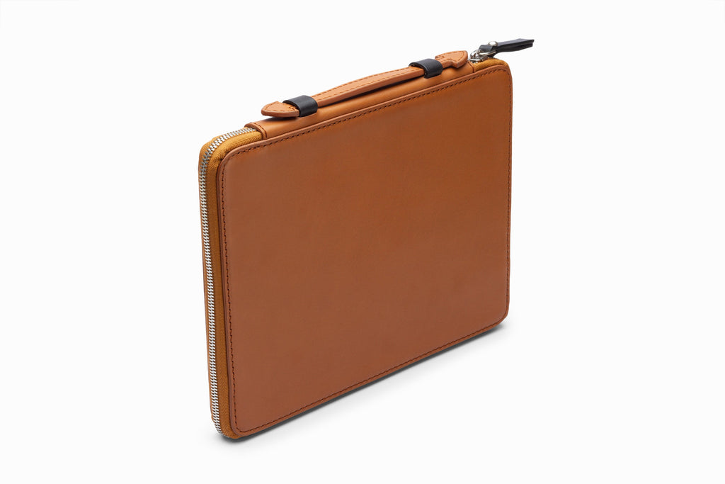 iPad Case Tan close-up corner and stitching detail