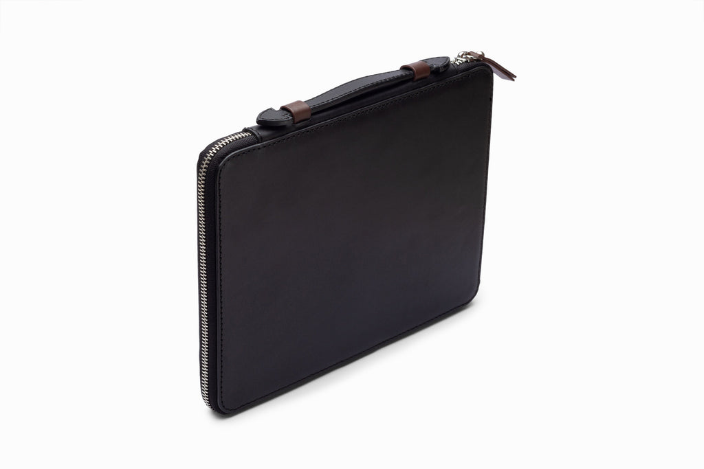 iPad Case Black close-up corner and stitching detail