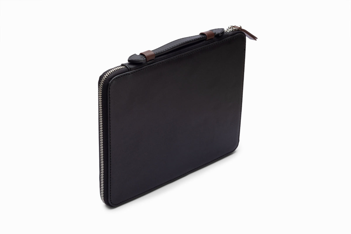 iPad Case Black close-up corner and stitching detail