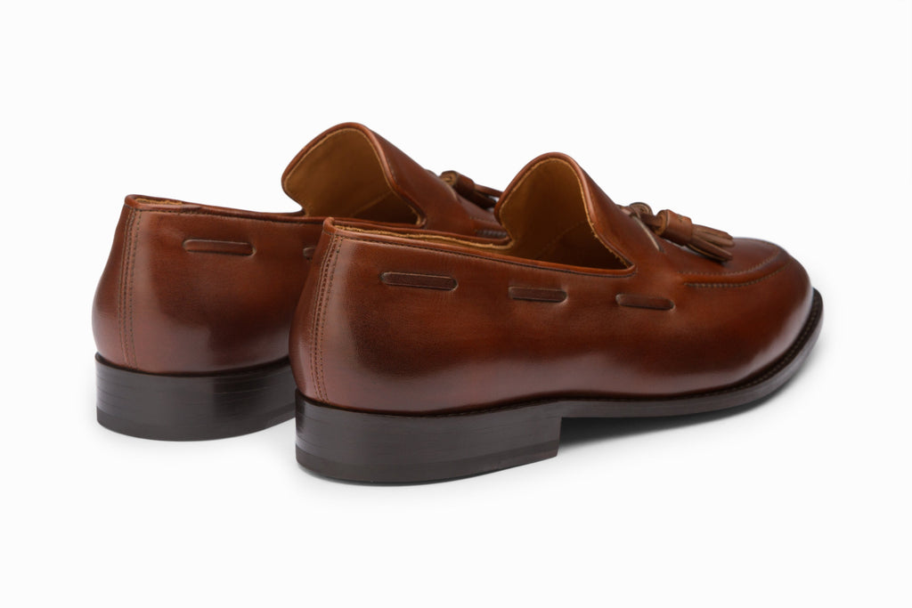 Tassel Loafers Brown on-foot lifestyle shot with chinos