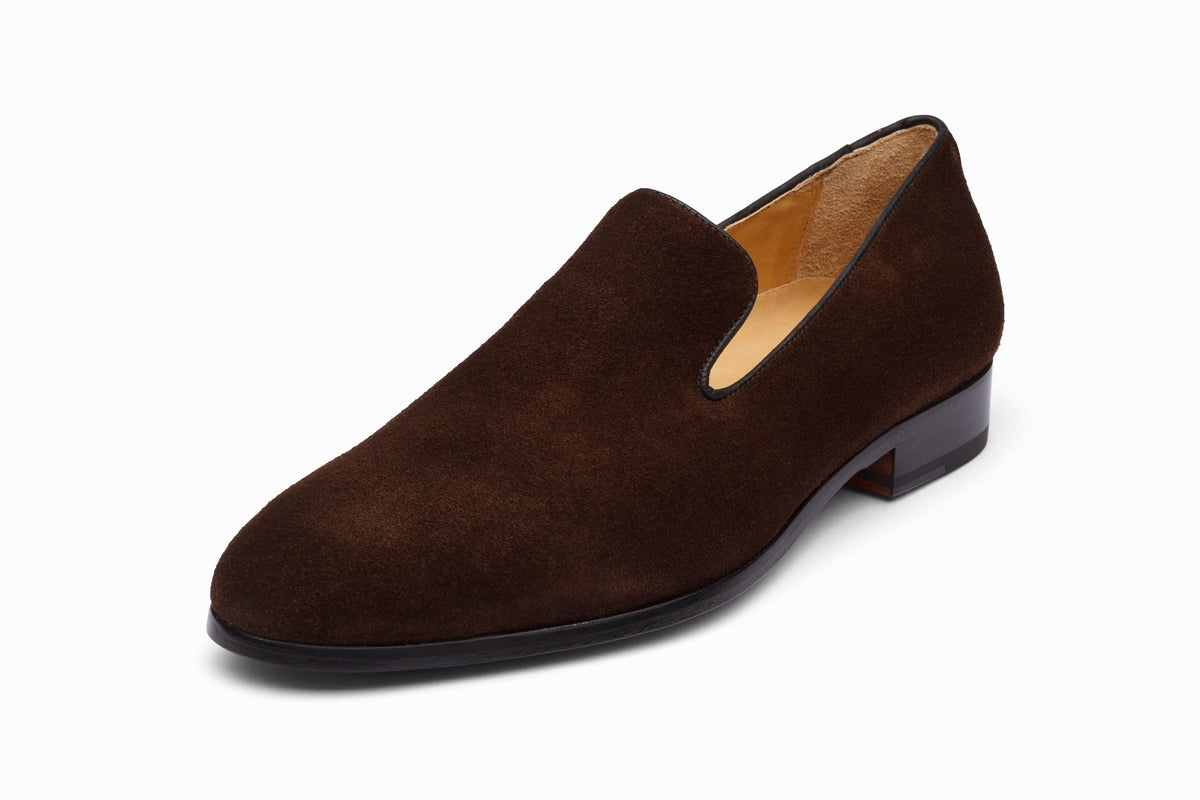 Venetian Loafer Dark Brown Suede sole and leather outsole detail