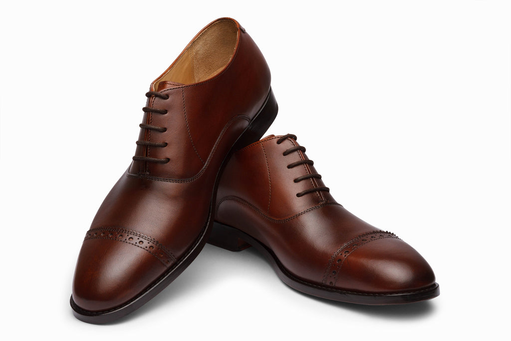 Quarter Brogue Oxford Brown sole and leather outsole detail
