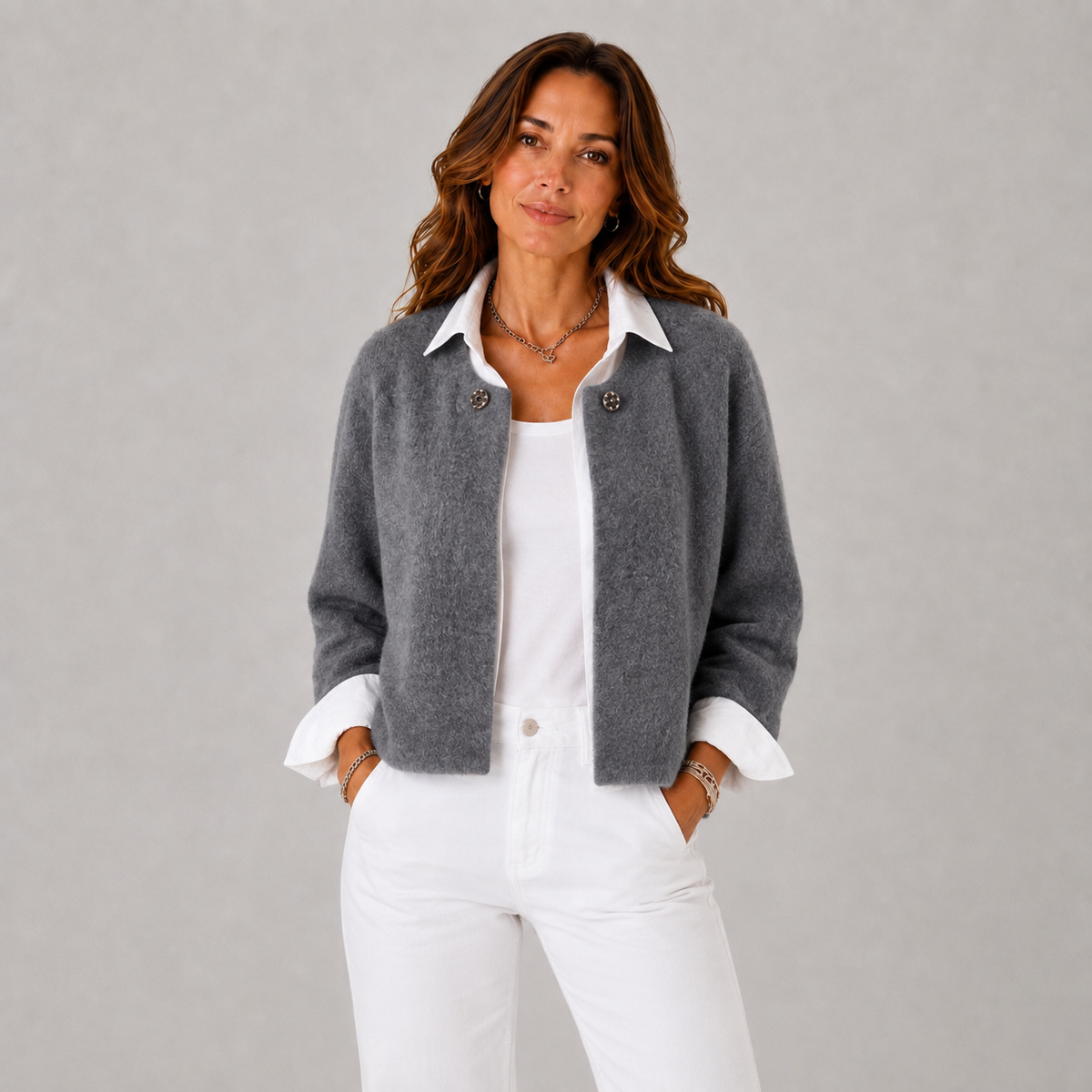Fiona Women's Relaxed Cropped Winter Jacket, front view