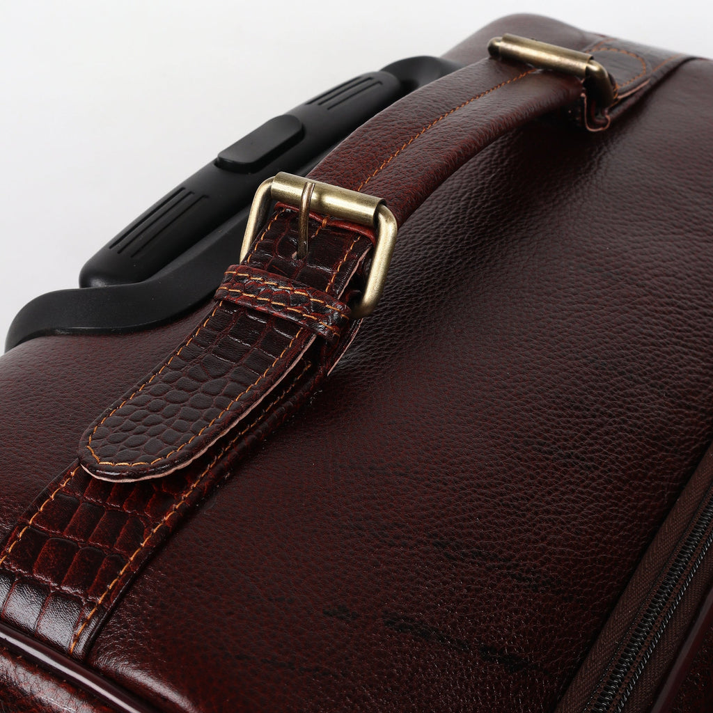 Horizon Leather Trolley Suitcase, Brown