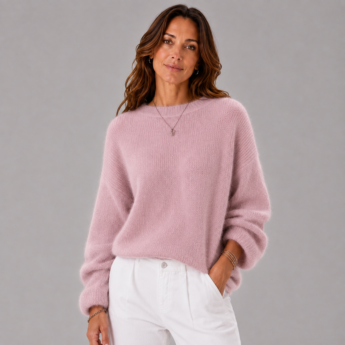 Lorie Women's Soft Relaxed-Fit Knit Sweater, front view