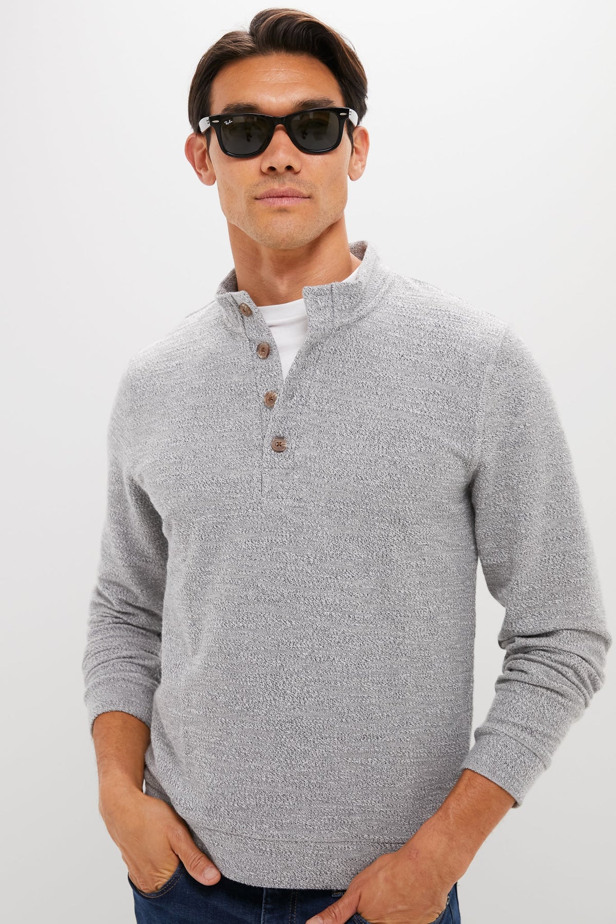 Gray  Textured Pullover