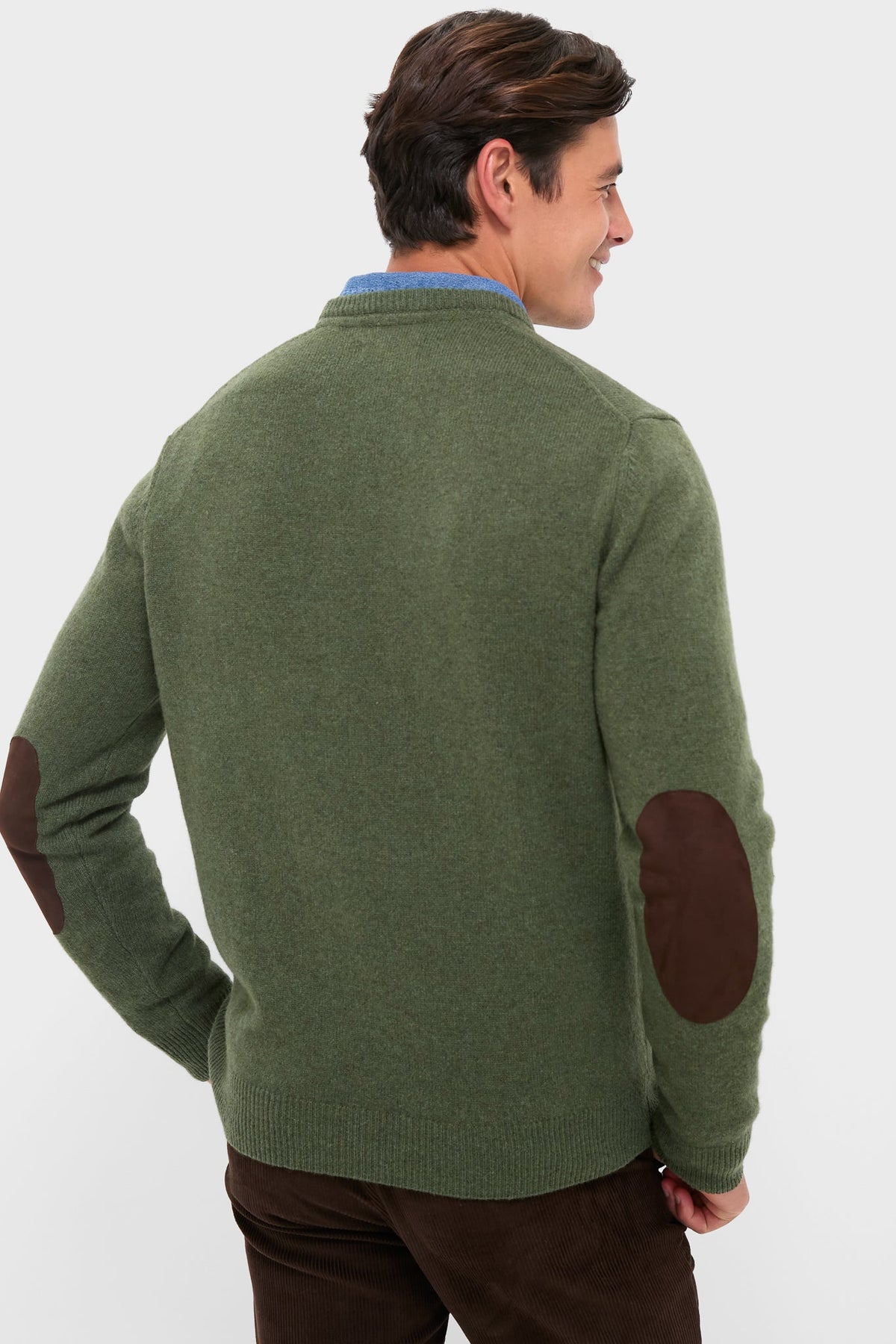 Men's Olive Crew Neck Sweater