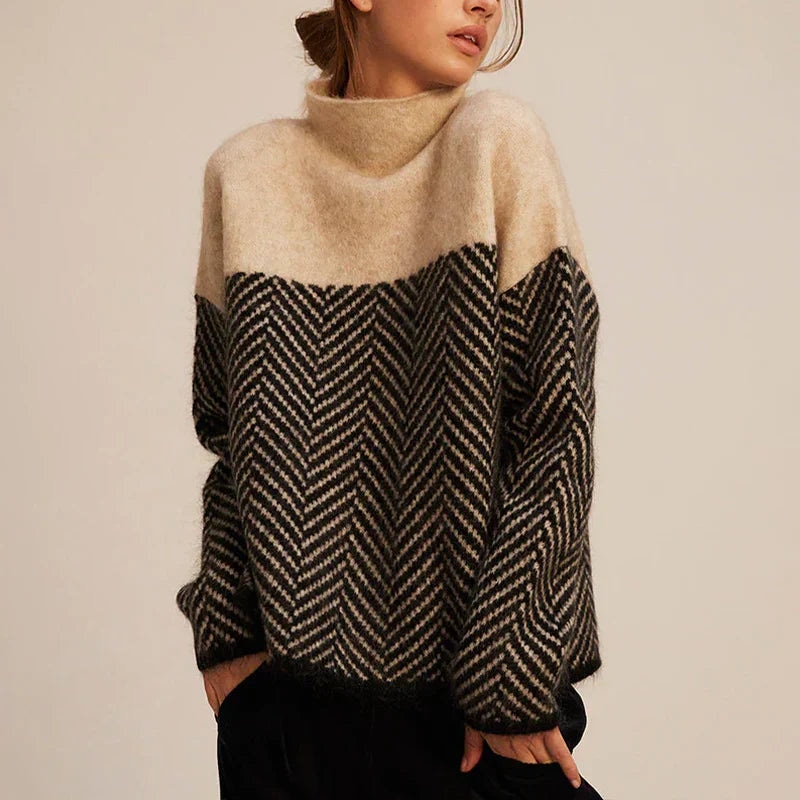 Solana Women's Knit Turtleneck Long Sleeve Knit Sweater, front view