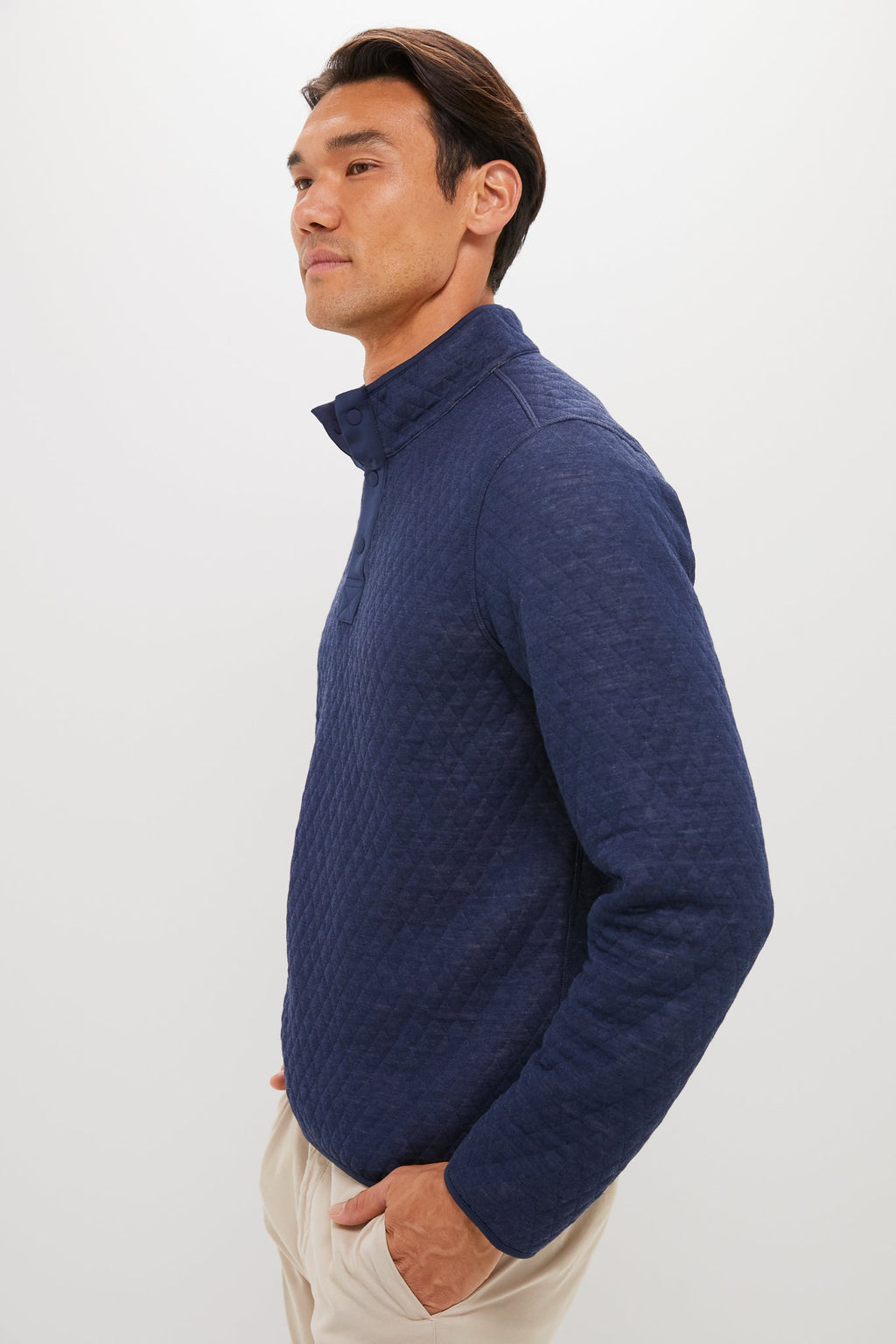 Men's Navy Oat Reversible Pullover