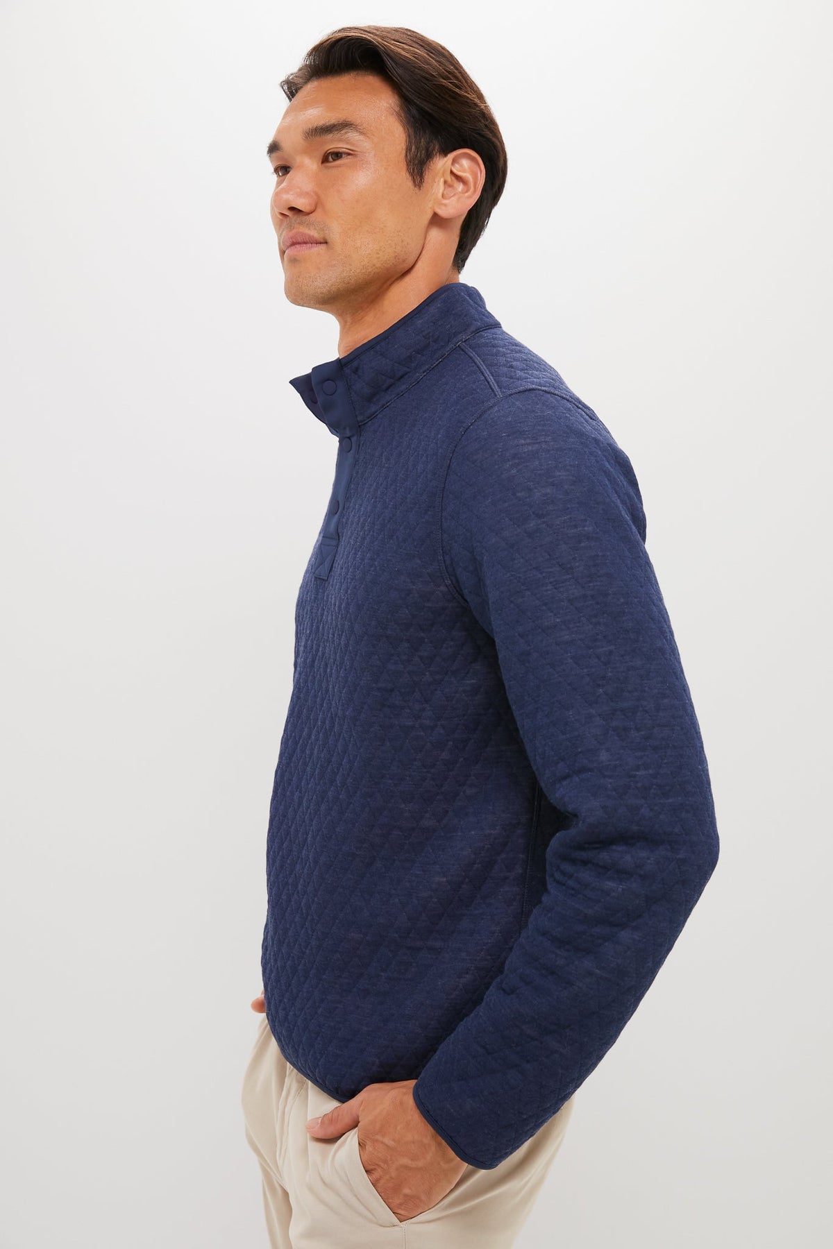 Men's Navy Oat Reversible Pullover