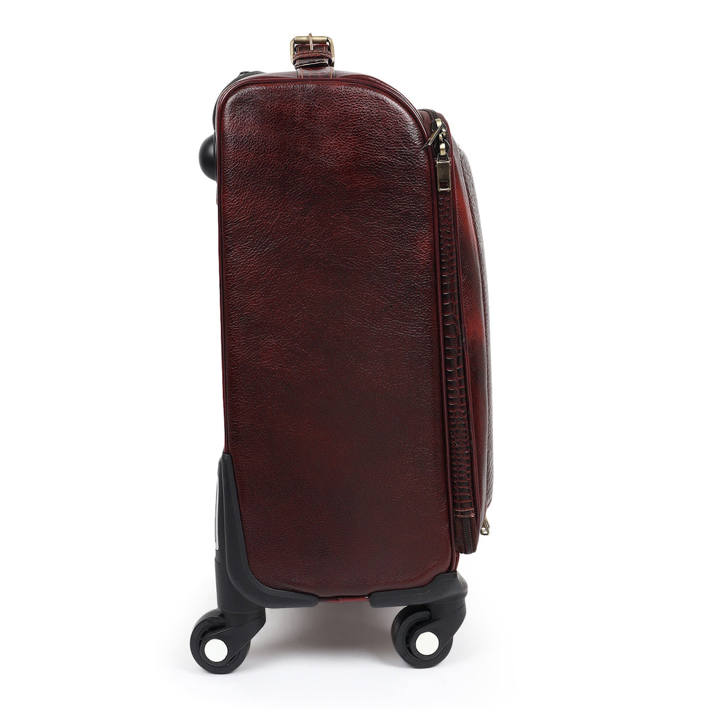 Horizon Leather Trolley Suitcase, Brown