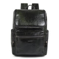 Regal Crocodile Texture Leather Backpack, Dark Green