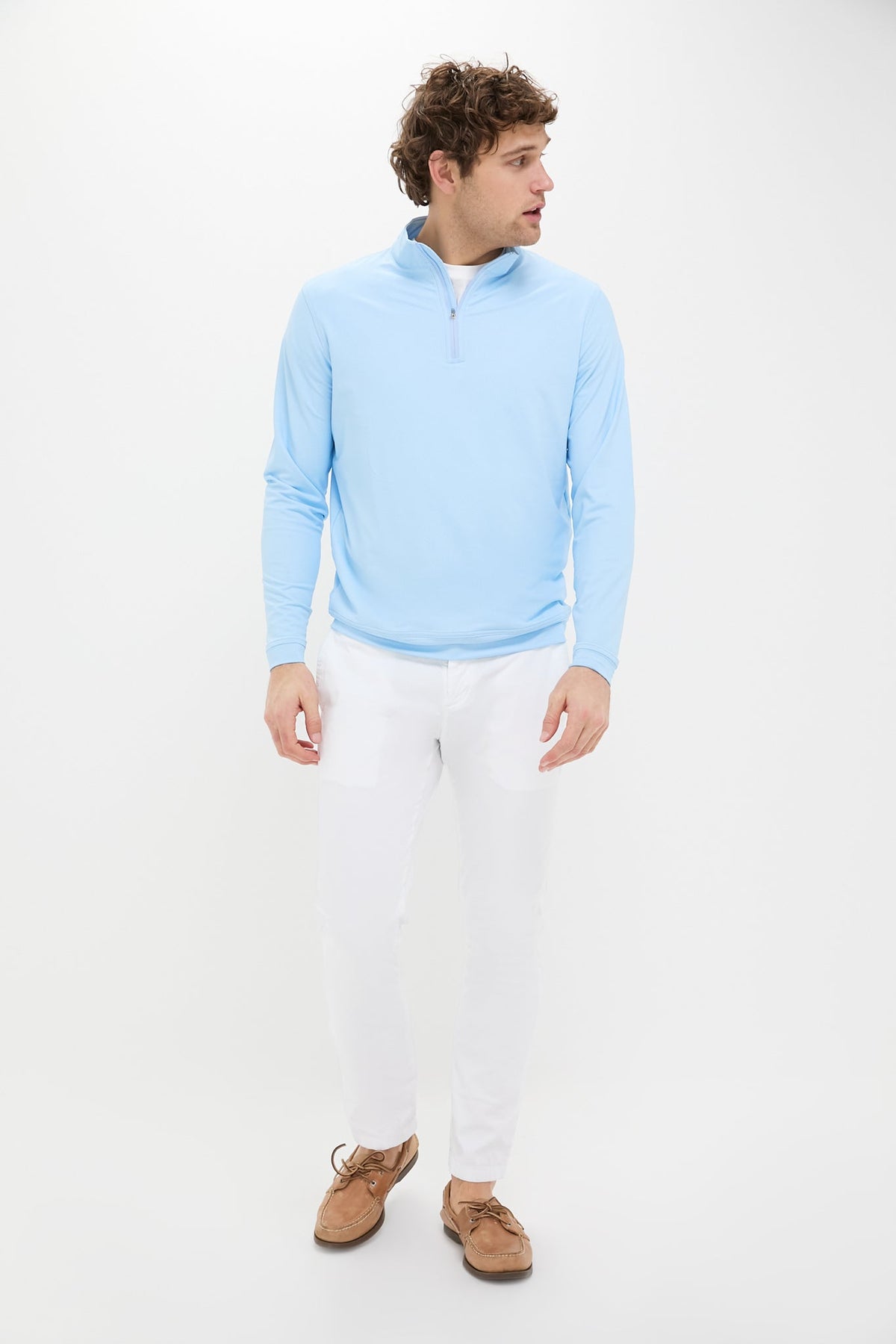 Men's Pale Blue Performance Quarter-Zip