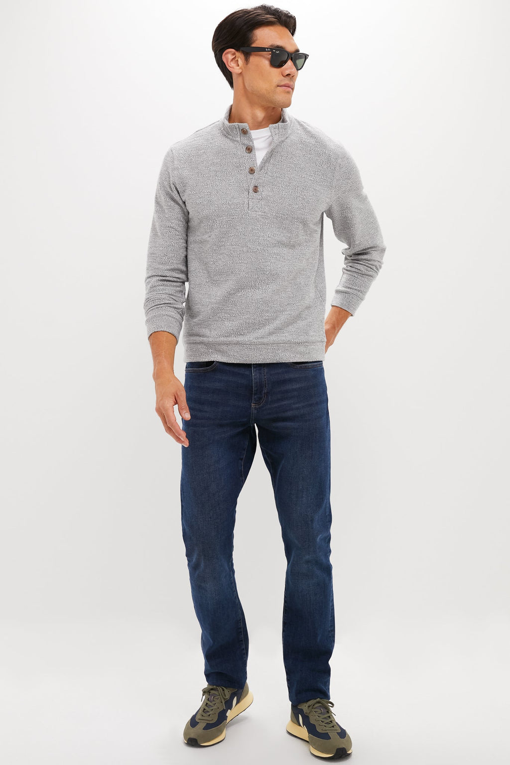 Men's Gray Textured Pullover