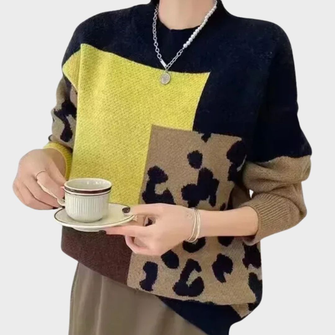 Rachel Women's Cozy Knit with Relaxed Fit and Soft Texture Sweater, close-up detail