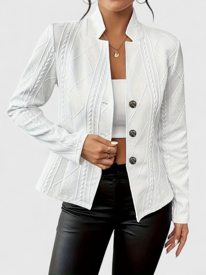 Linda Women's Structured Textured Tailored Jacket, front view