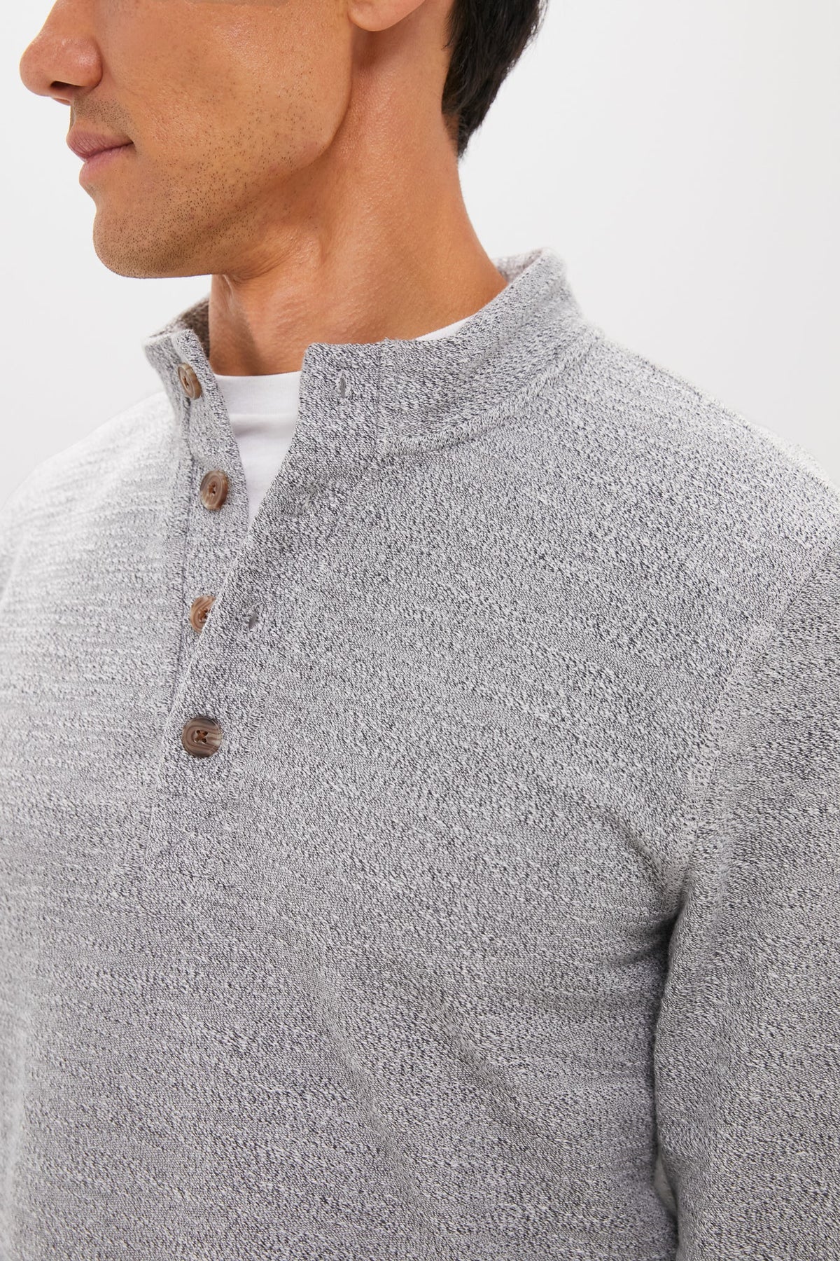 Men's Gray Textured Pullover