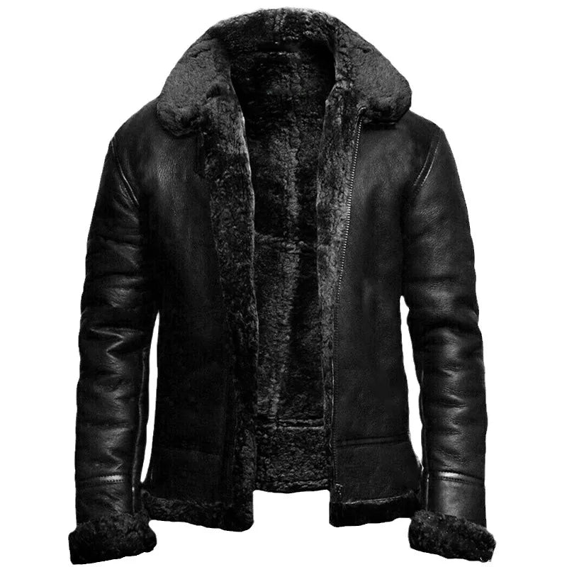 Asher Men's Zip-up Design Lining High Collar Jacket, front view