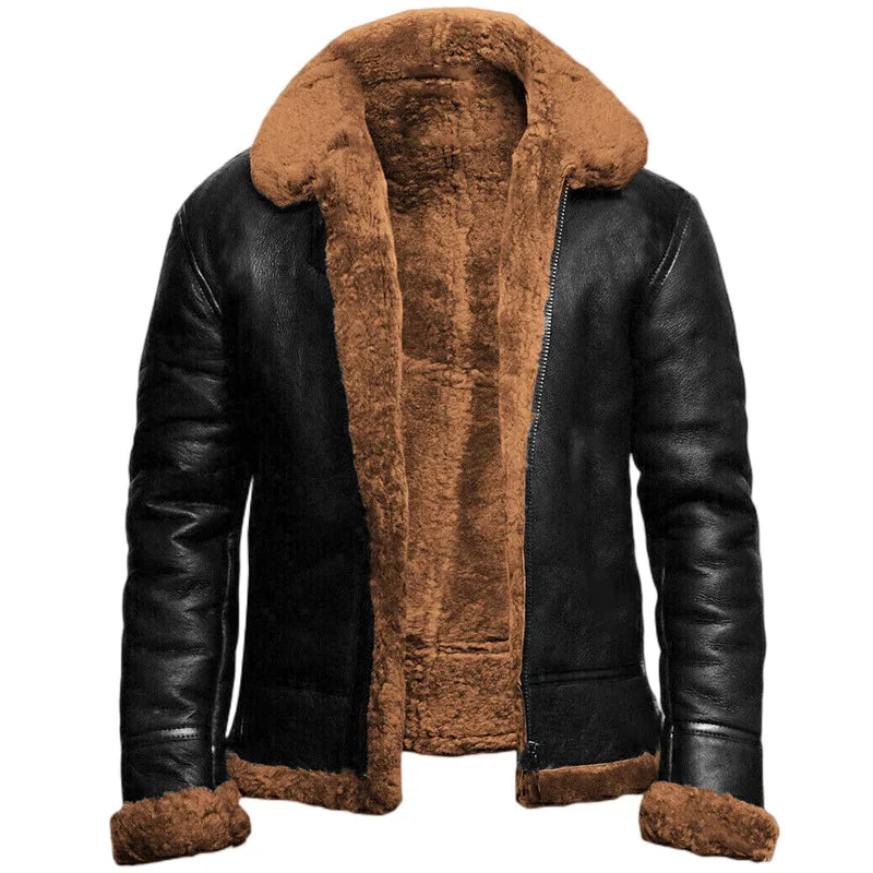 Asher Men's Zip-up Design Lining High Collar Jacket, fabric detail
