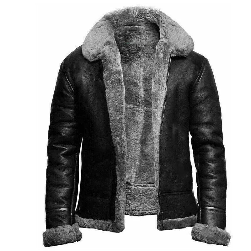 Asher Men's Zip-up Design Lining High Collar Jacket, close-up detail