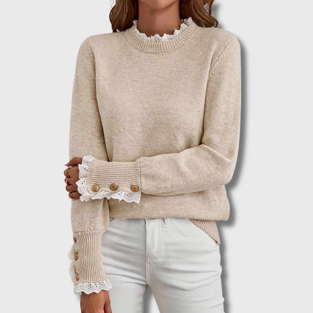 Jenny Women's Long Sleeve with Soft Knit and Relaxed Fit Sweater, front view