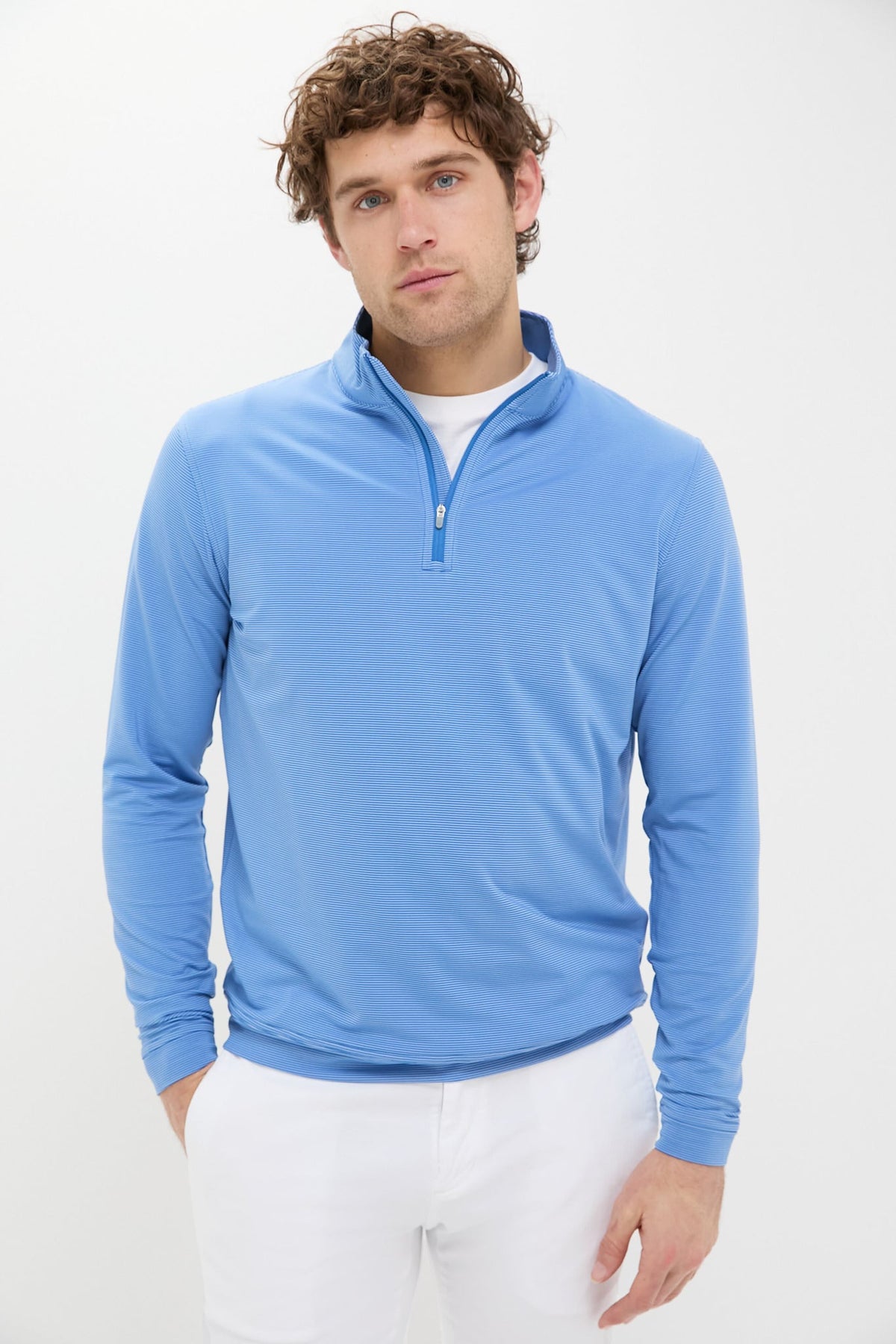 Sailor Blue  Sugar Stripe Performance Quarter-Zip