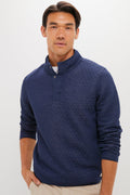 Navy Oat  Reversible Pullover