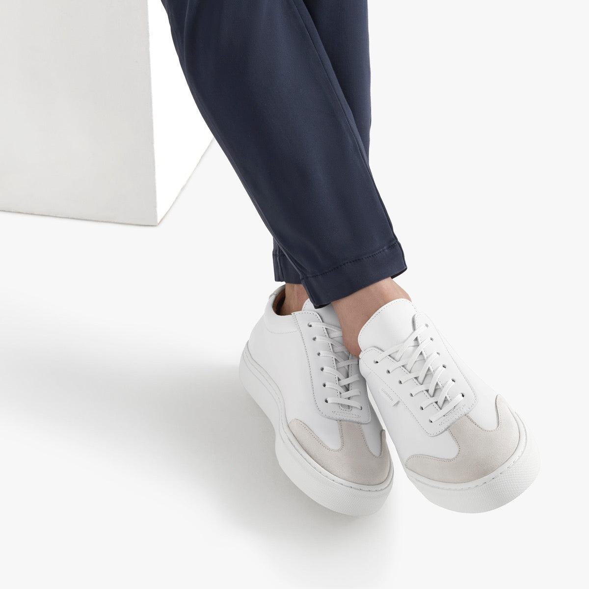 White Suede Sneaker – Style P004