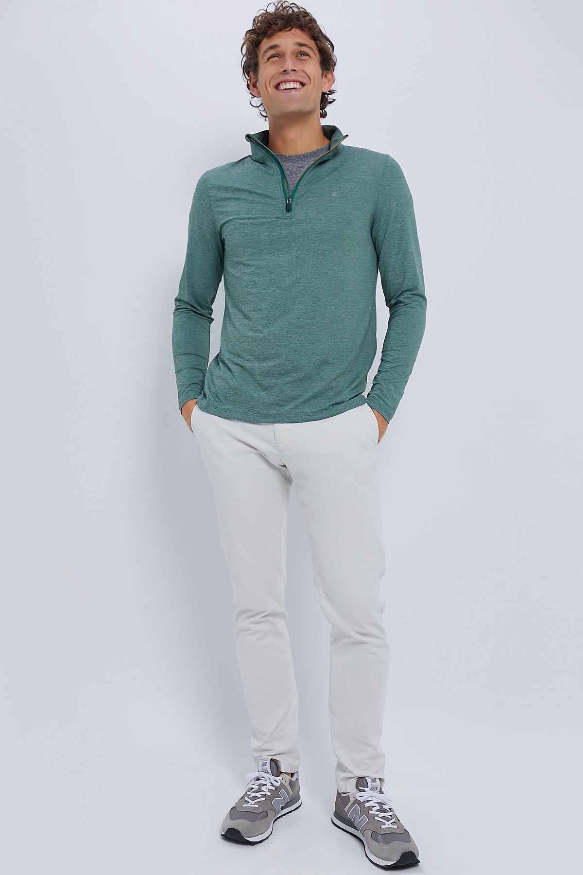Men's Heathered Forest Performance Pullover