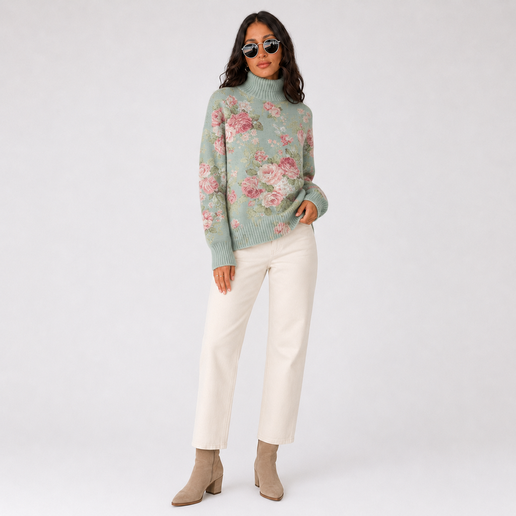 Women's Cold Season Turtleneck Everyday Shirt, front view