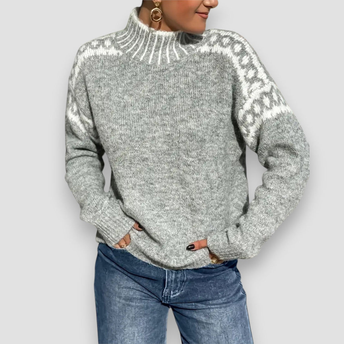 Megan Women's Classic with Relaxed Fit and Soft Texture Sweater, front view