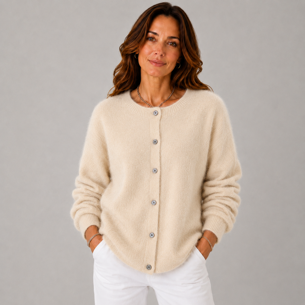 Elise Women's Soft Button-Up Sweater, view 10