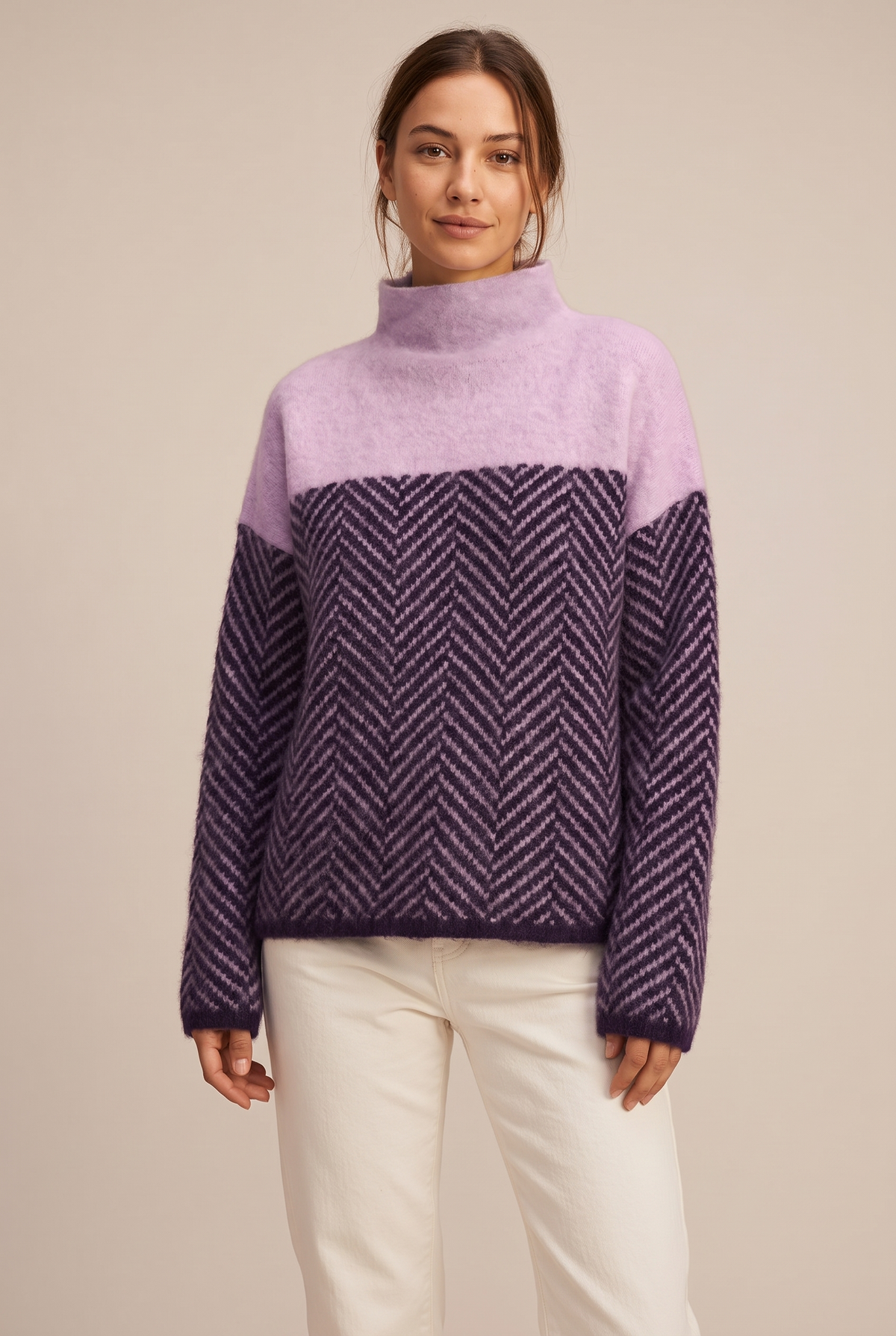 Solana Women's Knit Turtleneck Long Sleeve Knit Sweater, full length